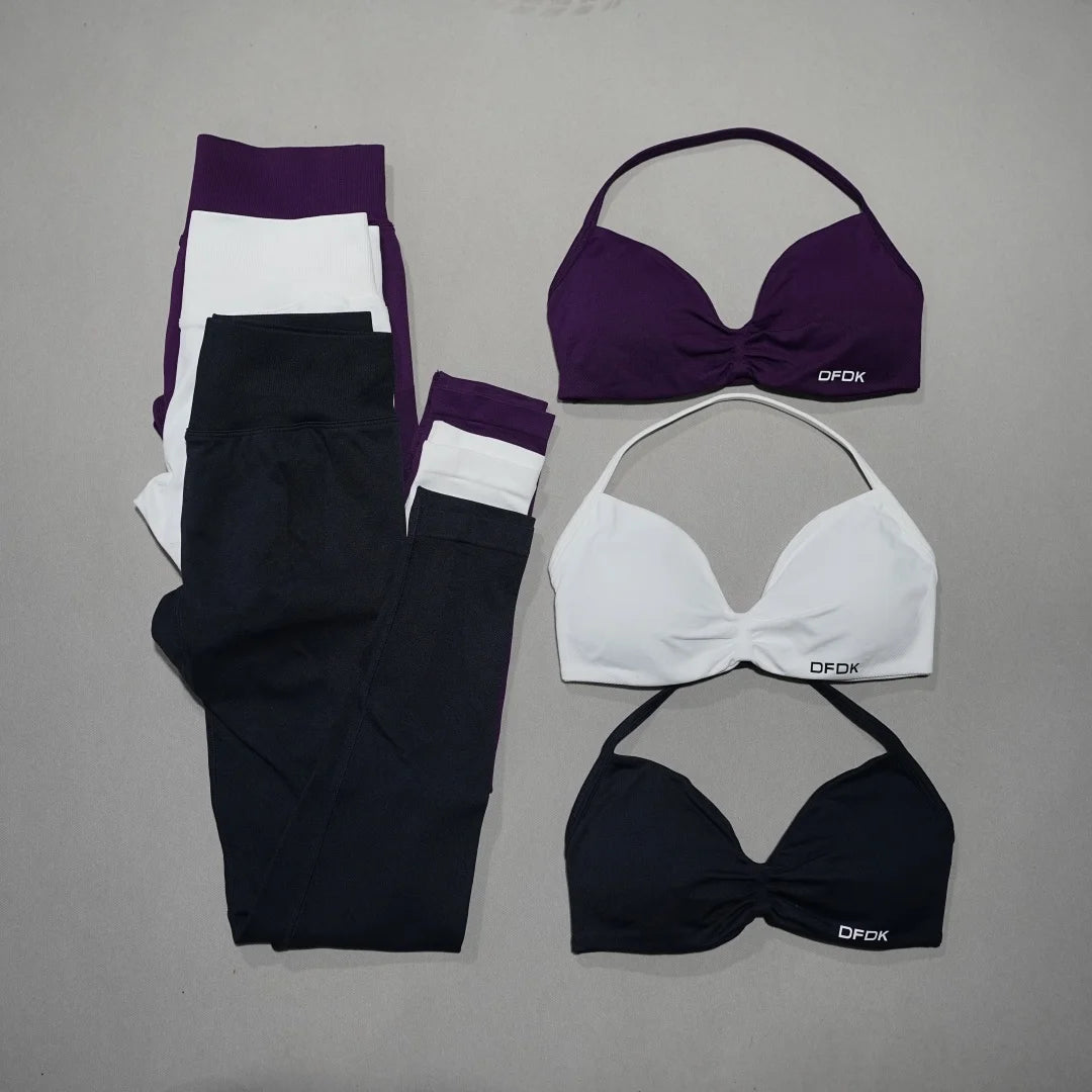 Women's Strappy Bra And Bottoms Yoga Set For Workout Outfits