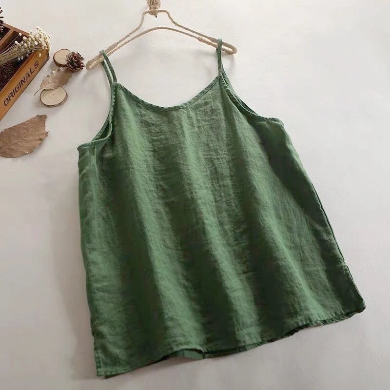 Women's Loose Polyester Camisole with Thin Straps and Single or Two Pack Options