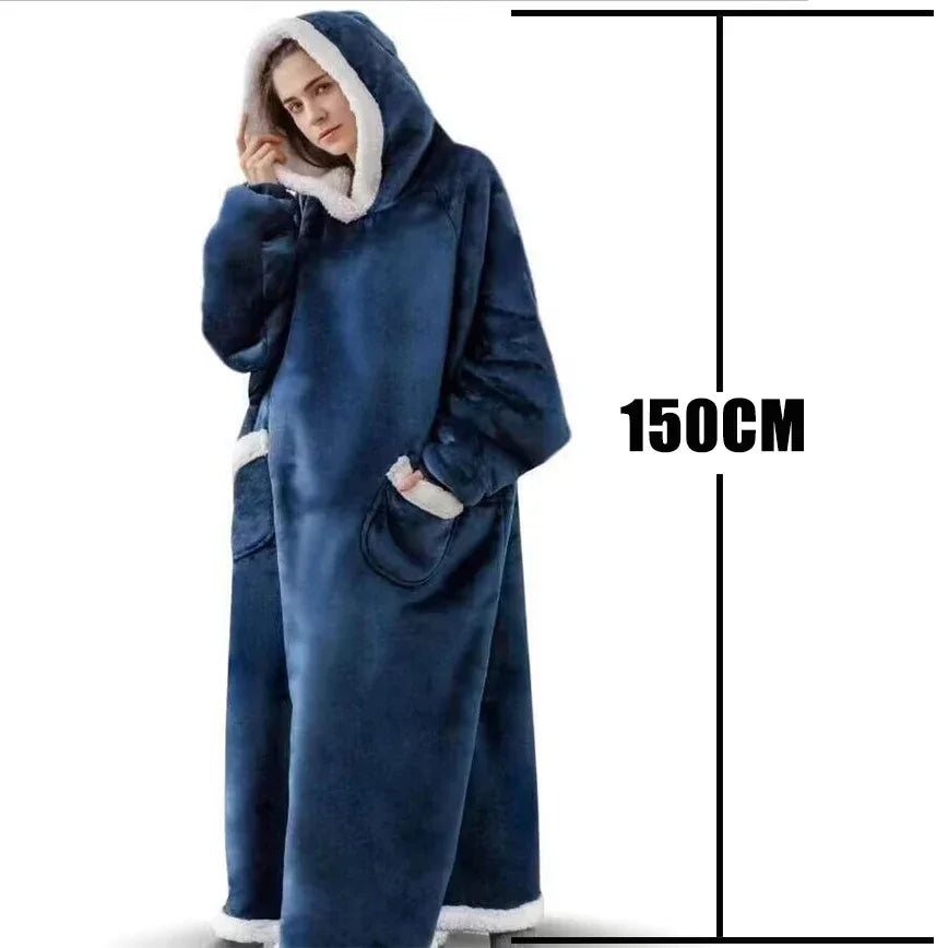 Oversized Fleece Blanket Hoodie with Original Long and Short Styles