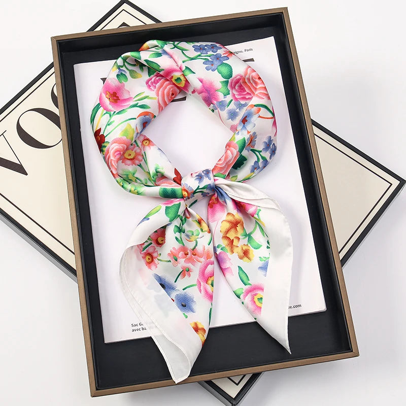Printed Square Scarf for Hair Wrap and Neck Styling