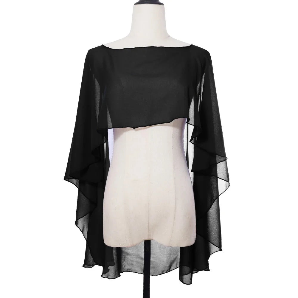 Sheer Flowing Drape Cape for Layering over Outfits
