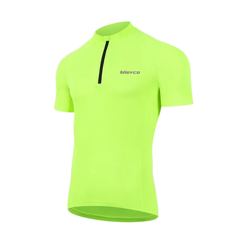 Men Seamless Cycling Jersey Short Sleeve Compression Breathable Sun Protection MTB Road Bike Jersey