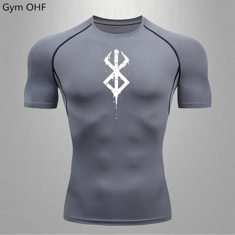 Fitted Crew Neck Short Sleeve Compression T Shirt