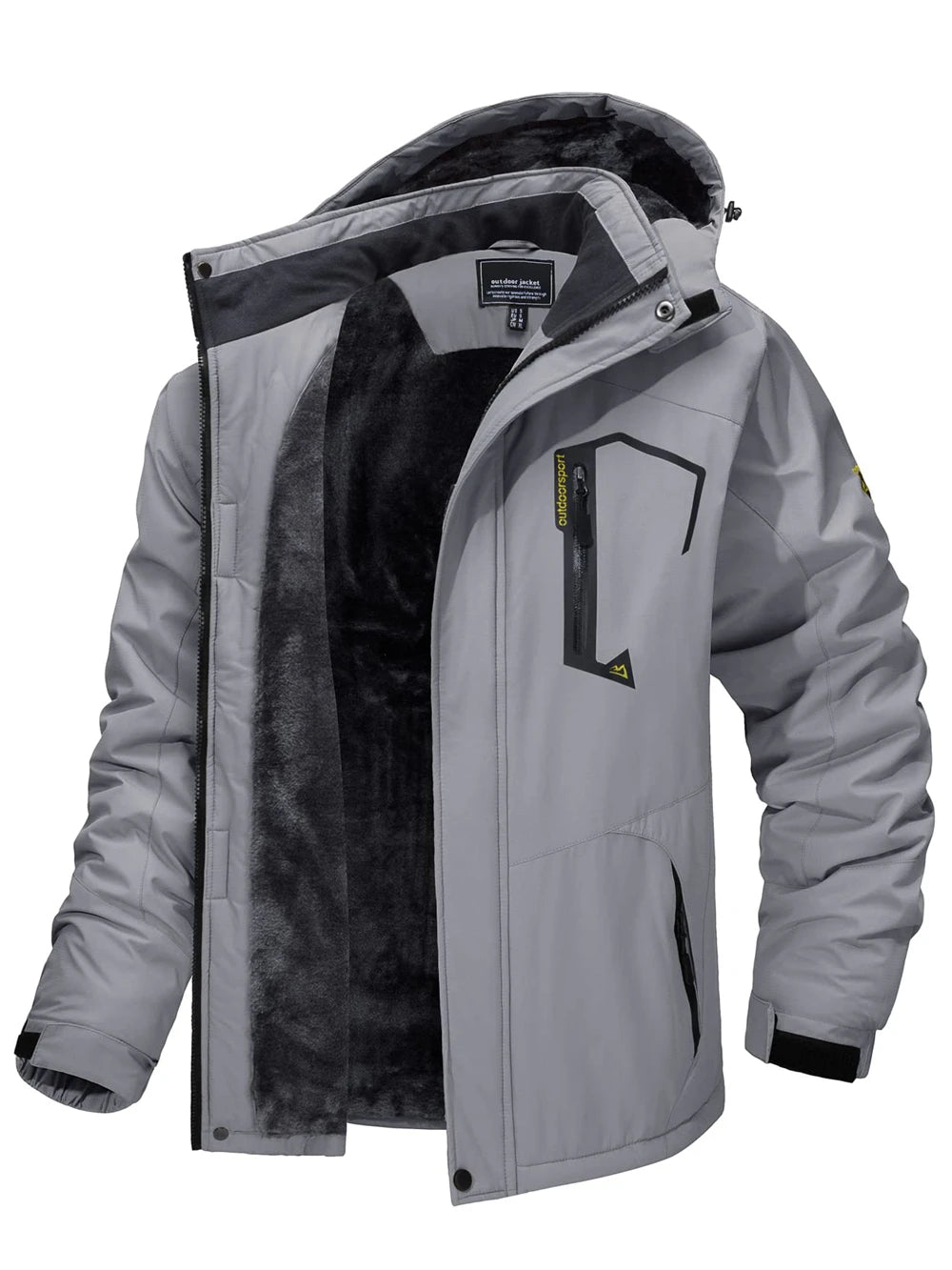 Men's Fleece Lined Hooded Zip Front Jacket