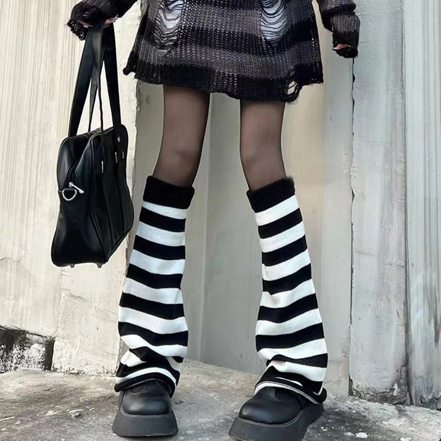 Flared Knit Leg Warmers with Slouchy Long Shape
