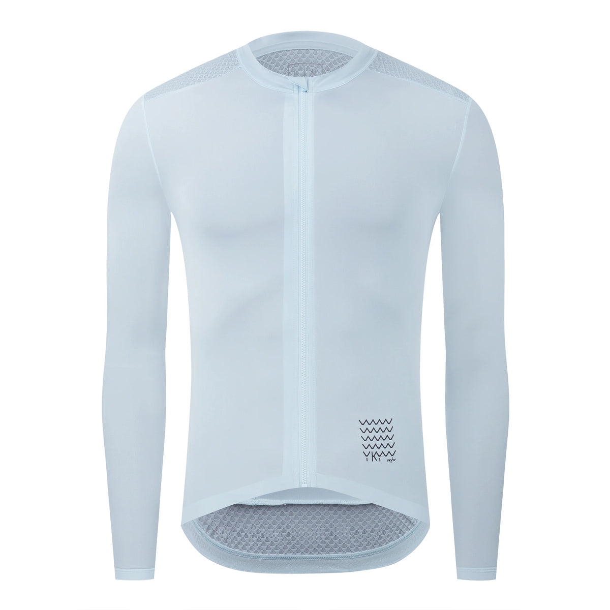 Men's Long Sleeve Cycling Jersey with Full Zipper and Pockets