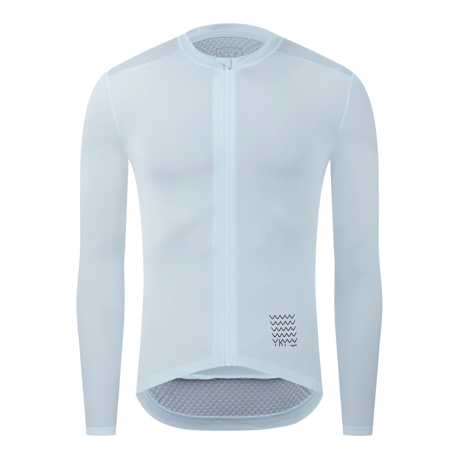 Men's Long Sleeve Cycling Jersey with Full Zipper and Pockets