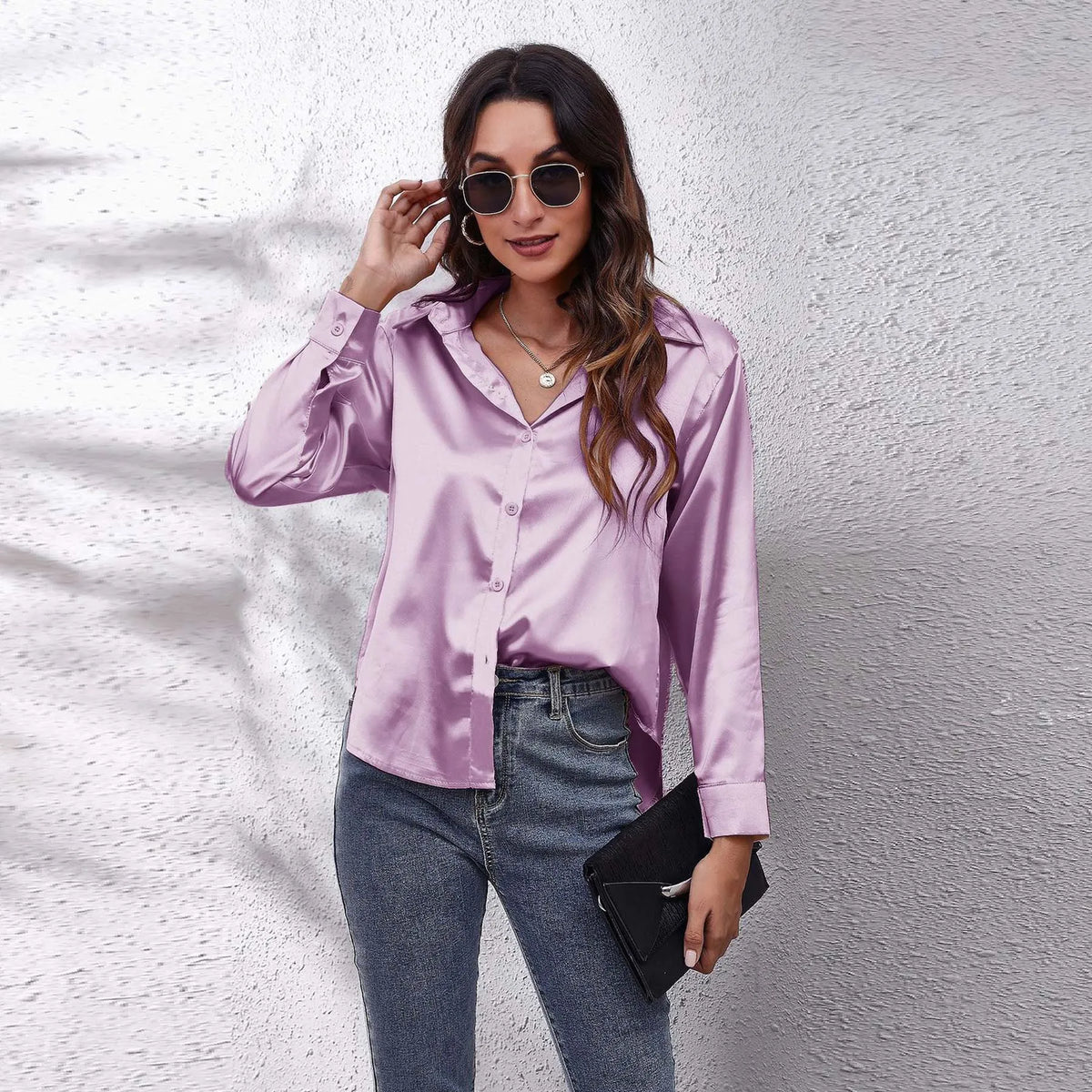 Women's Collared Long Sleeve Shirt
