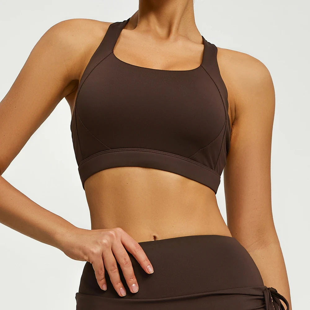Women's Cross Back Strappy Sports Sports Bra For Workout Outfits