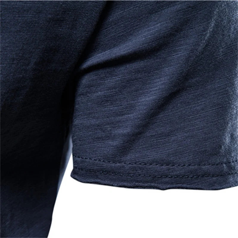 Men’s Cotton Knit Crew-Neck T-Shirt with Short Sleeves