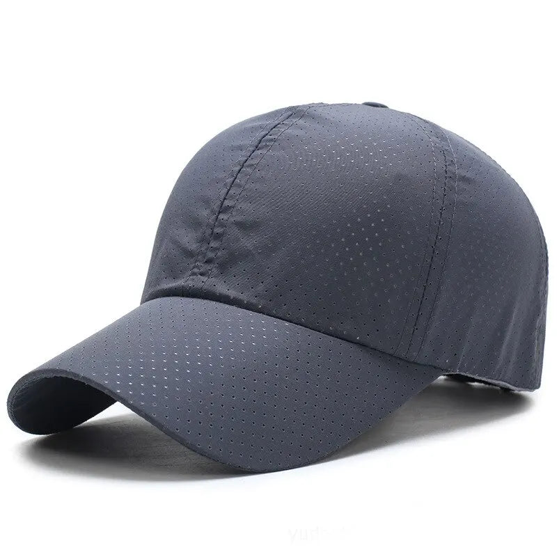 Solid Mesh Baseball Cap with Curved Brim Shape