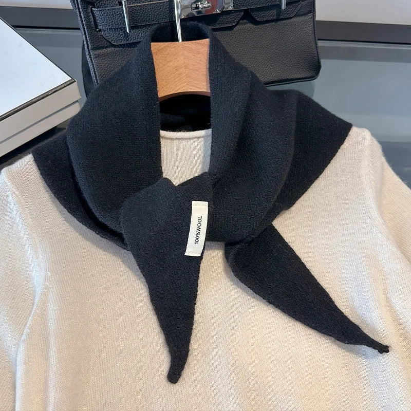 Solid Wool Scarf for Folded and Draped Neck Styling