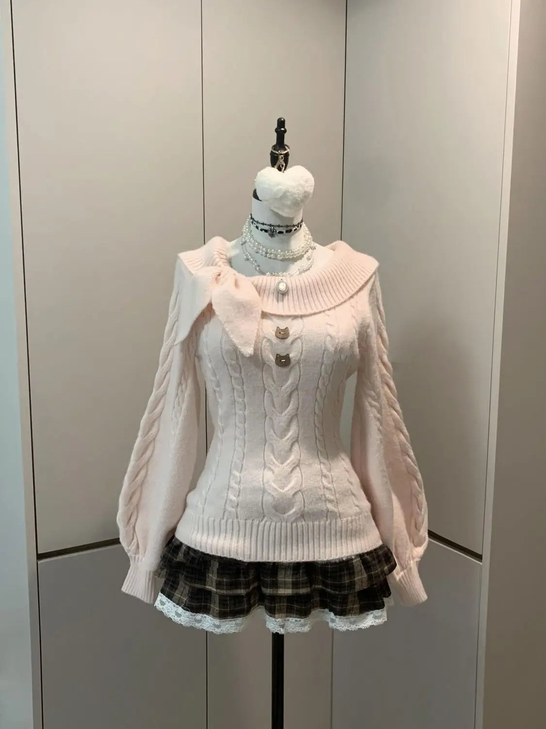 Women's Cold Shoulder Cable Knit Sweater Casual Knit Layer