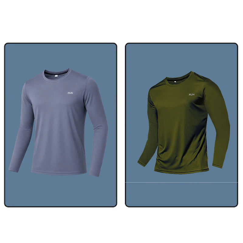 Men's Raglan Long Sleeve Crew Neck T-shirt For Workout Outfits
