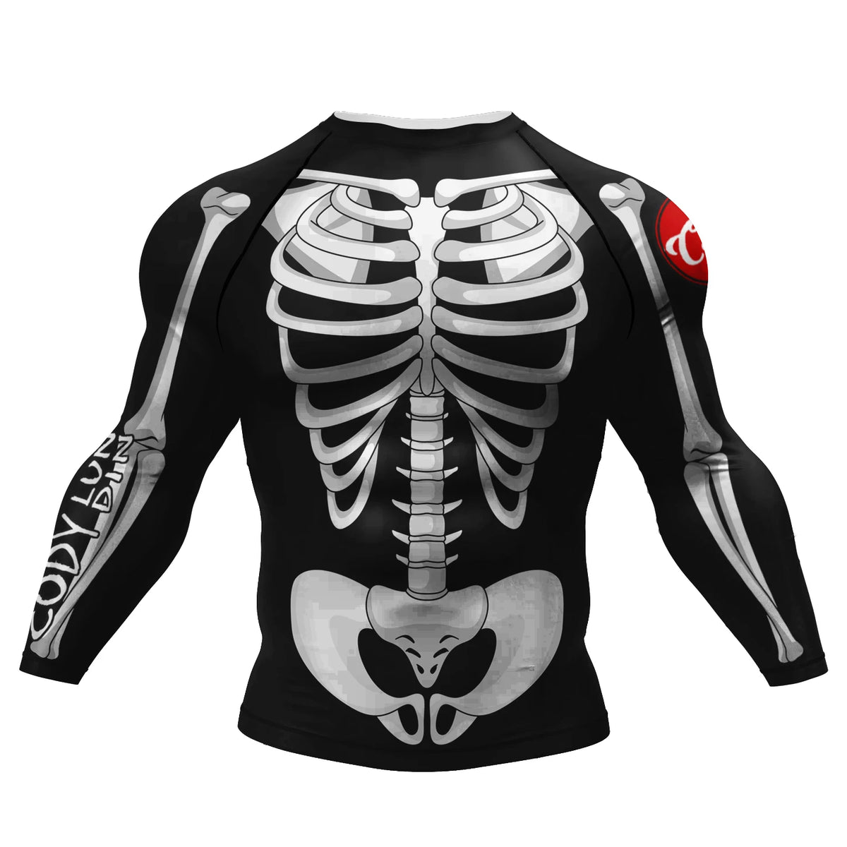 Graphic Long Sleeve Fitted Rash Guard for Training Wear