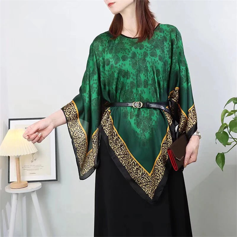 Printed Sheer Beach Poncho for Layering over Outfits