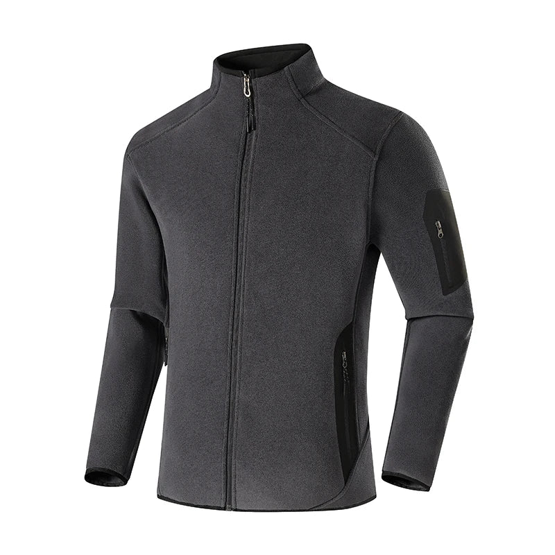 Long Sleeve Full Zip Fleece Outdoor Jacket with Pockets