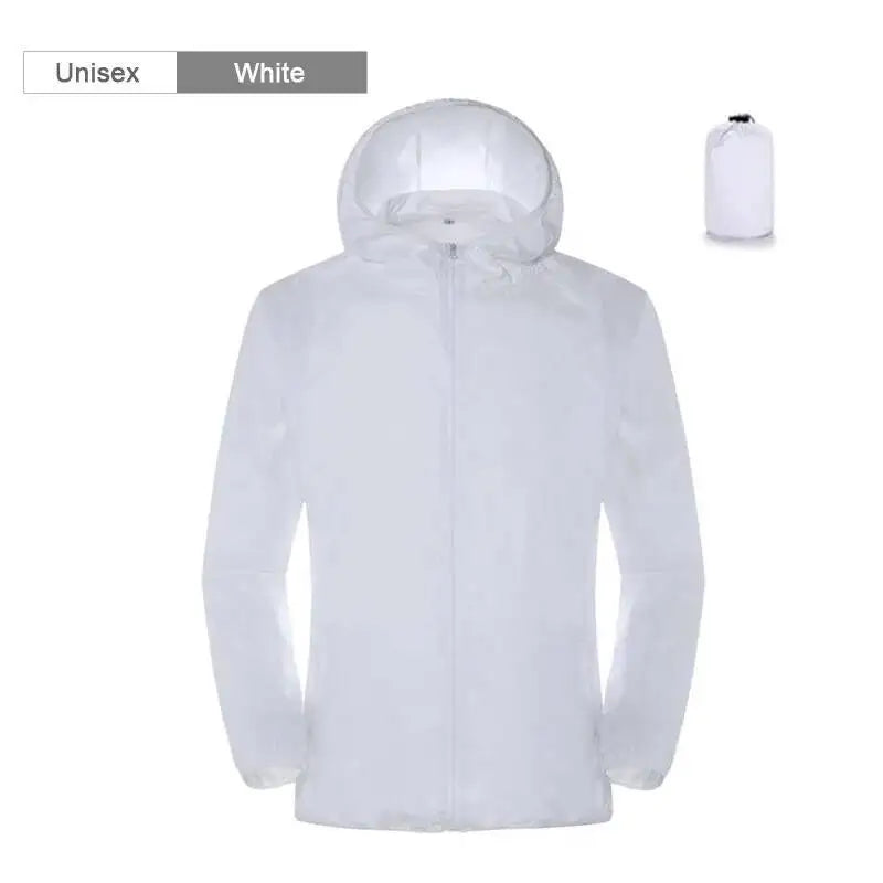 Hooded Long Sleeve Full Zip Outdoor Hiking Jacket with Pockets