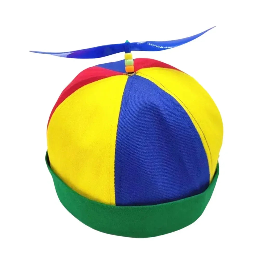 Color Block Baseball Cap with Decorative Top Propeller