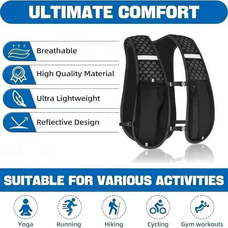Running Hydration Chest Storage Backpack For Workout Outfits