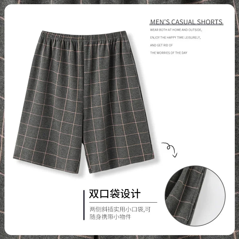 Men's Solid Elastic Waist Pocket Lounge Sleep Shorts with Style Options