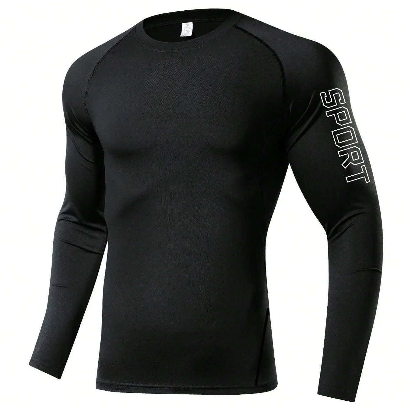 Fitted Crew Neck Long Sleeve Compression T Shirt