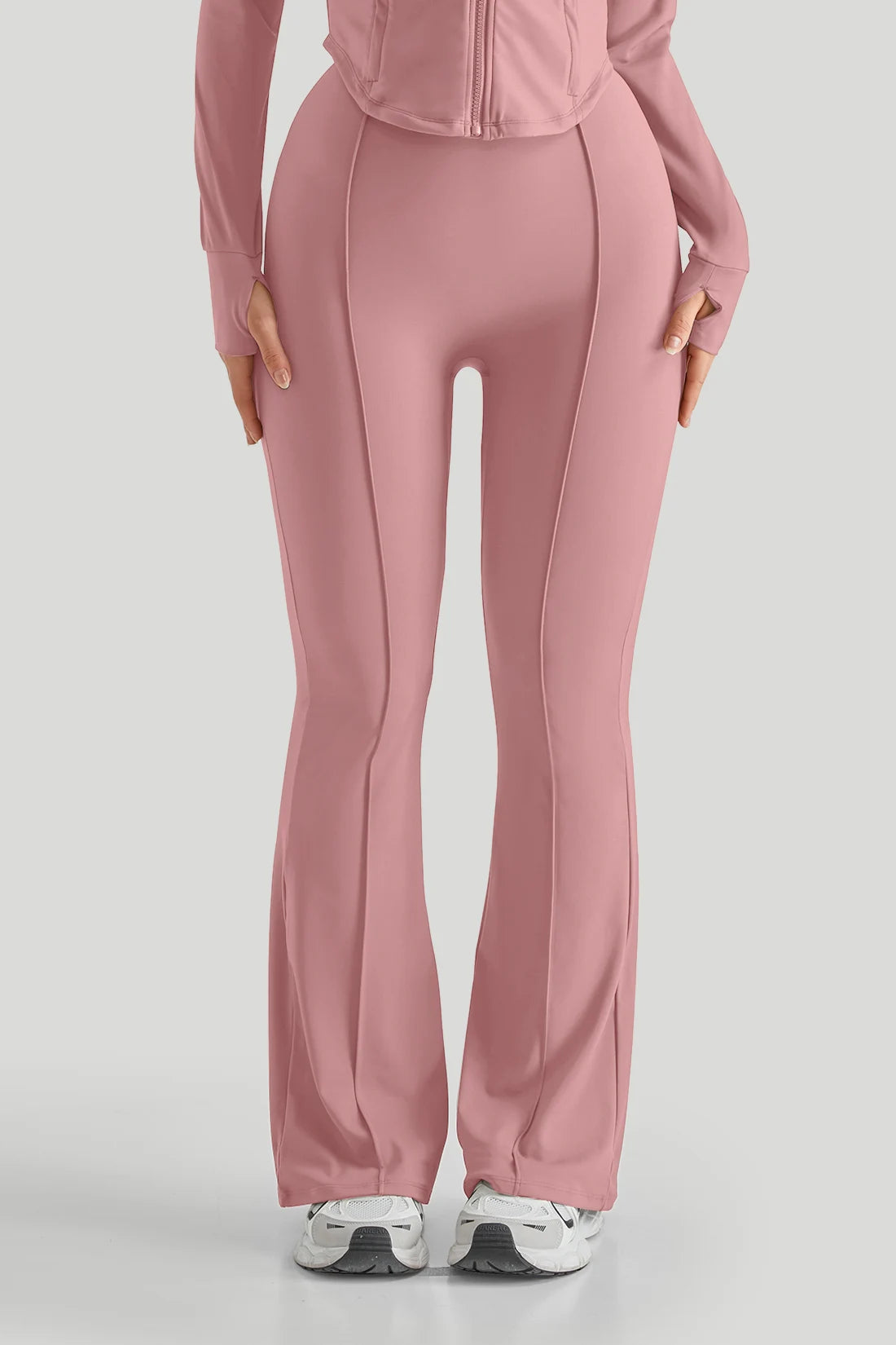 Women's High Waist Nylon Blend Flared Pants for Yoga and Dance Practice