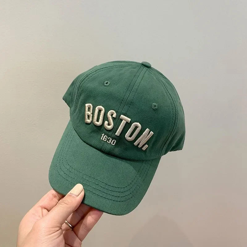 Children's Letter Embroidered Baseball Cap with Adjustable Back