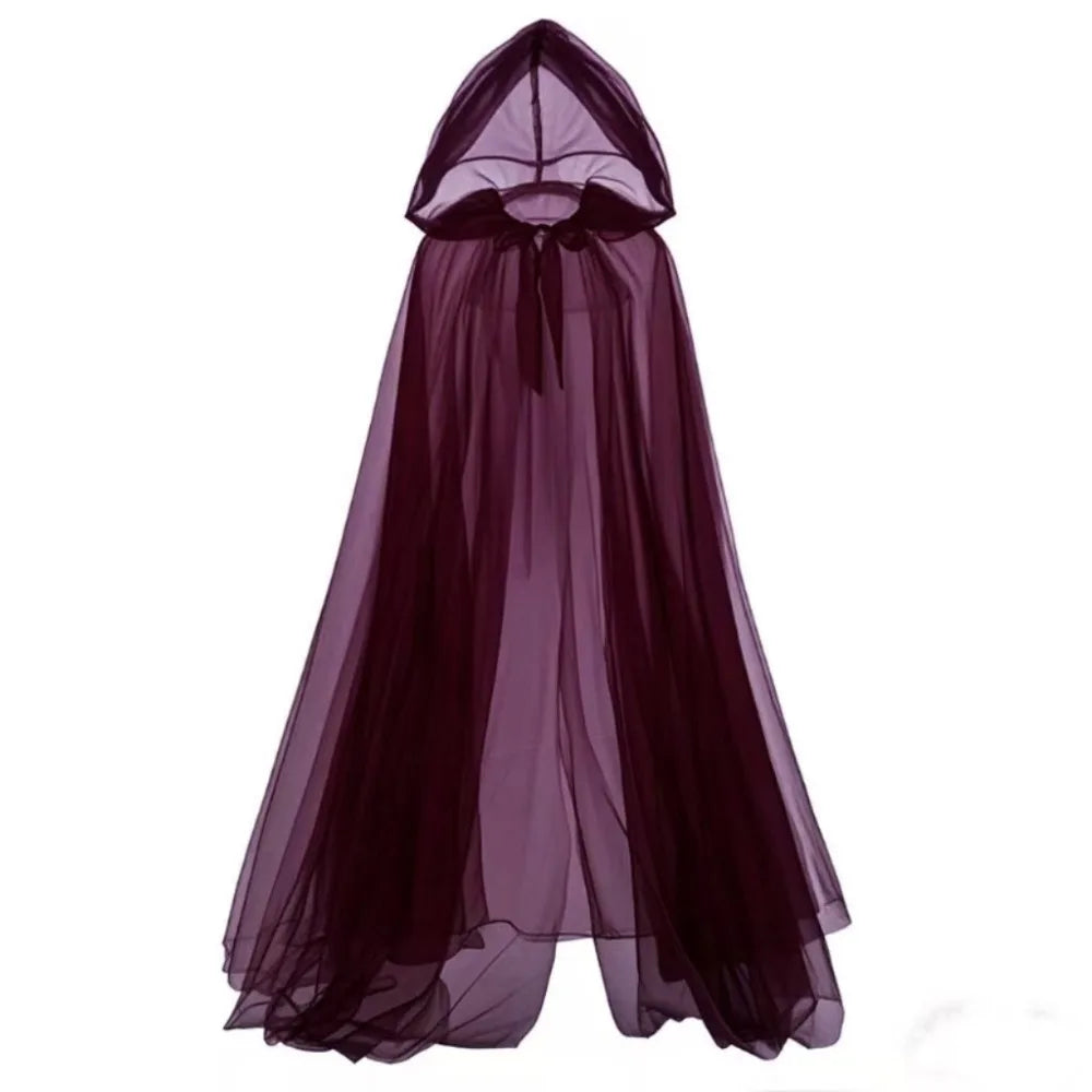 Sheer Long Oversized Hood Cape for Layering over Outfits