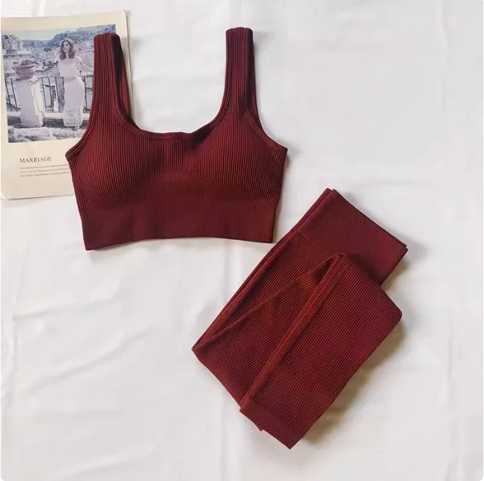 Women's Wide Strap Bra And Leggings Yoga Set