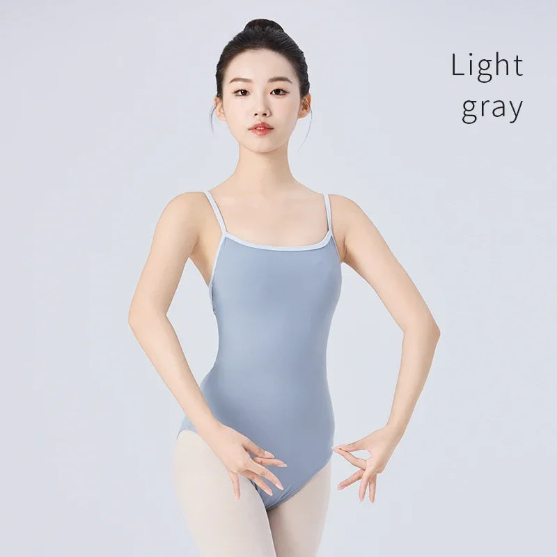 Women's Camisole Ballet Leotard with Crossed Straps and Open Back