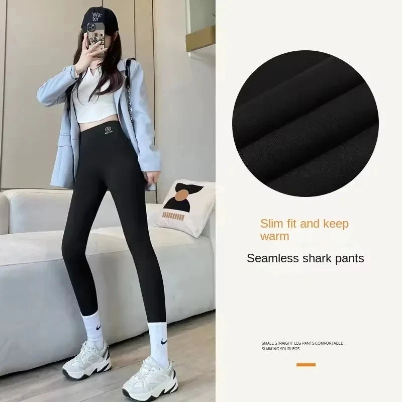 Women's High-Waist Solid Stretch Leggings with Side Pockets