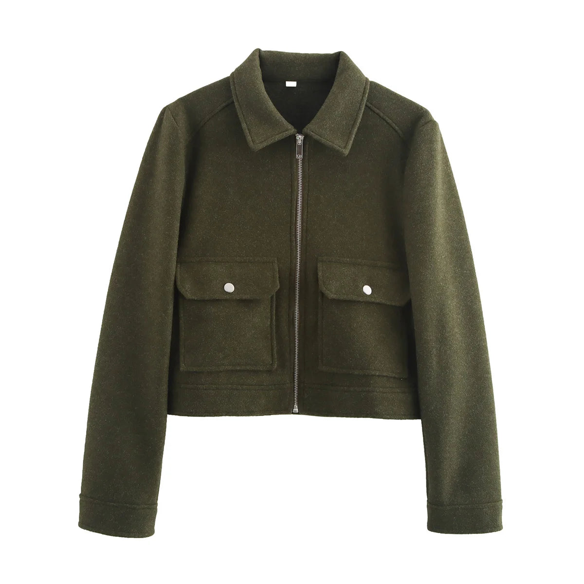 Women's Long-Sleeve Lapel Zip-Front Jacket