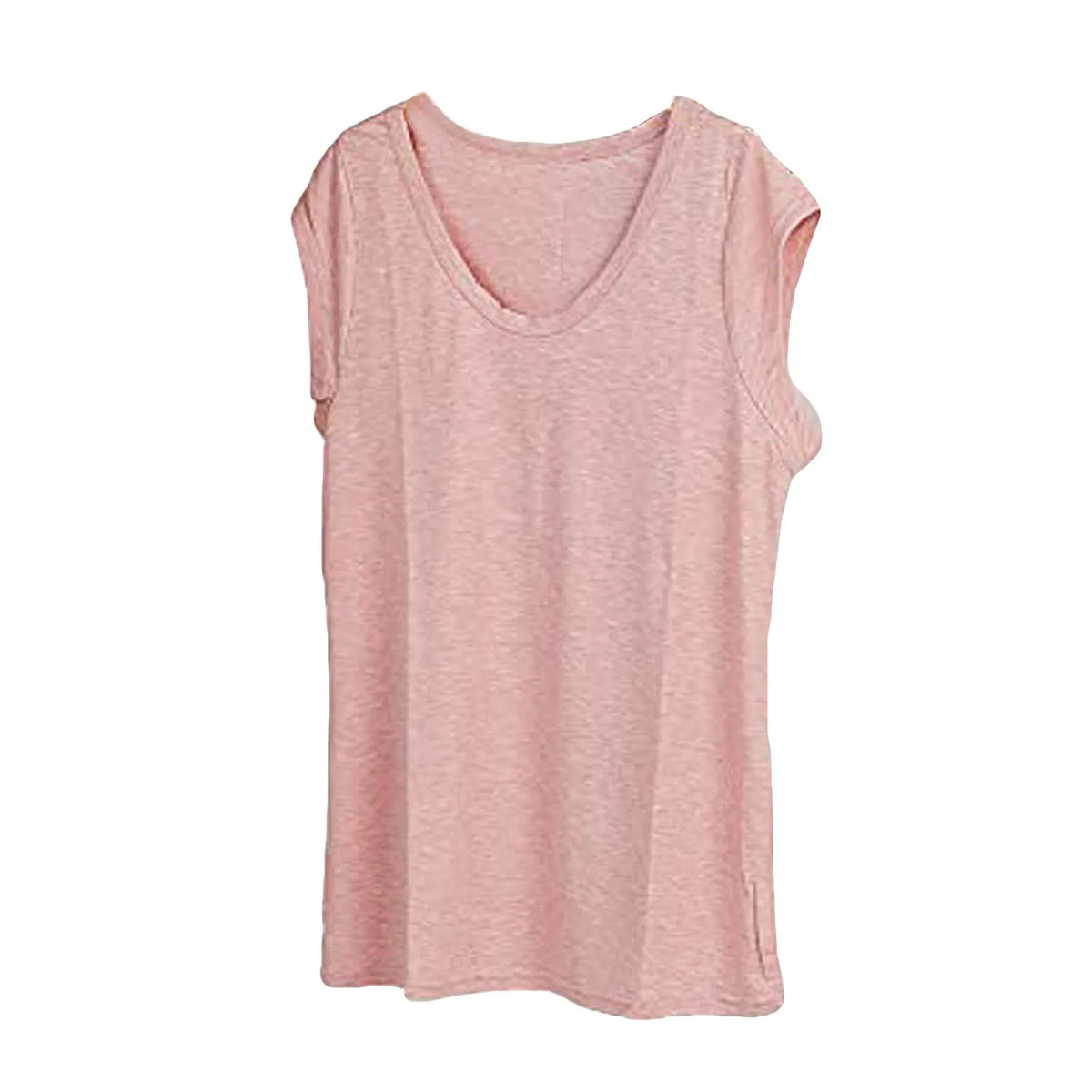 Women's V Neck Polyester Tank Top with Relaxed Sleeveless Cut