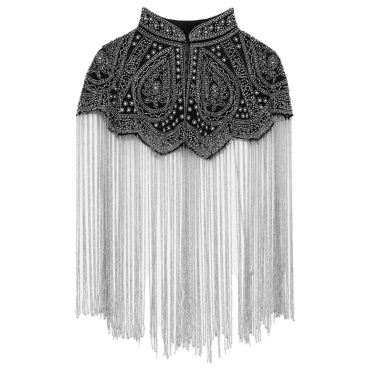 Beaded Long Fringe Cape for Layering over Outfits