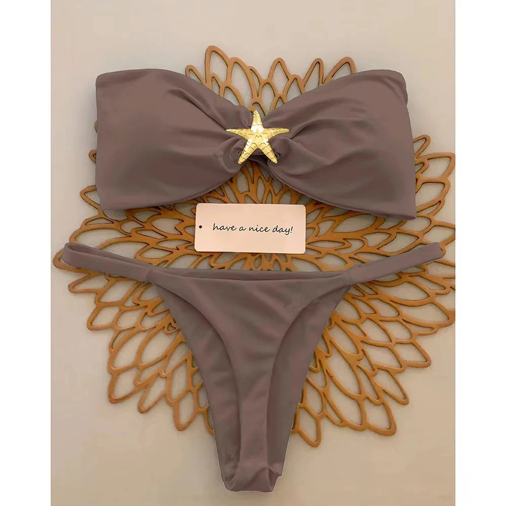 Starfish Detail Bandeau Bikini