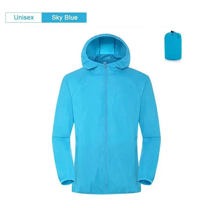 Hooded Long Sleeve Full Zip Outdoor Hiking Jacket with Pockets