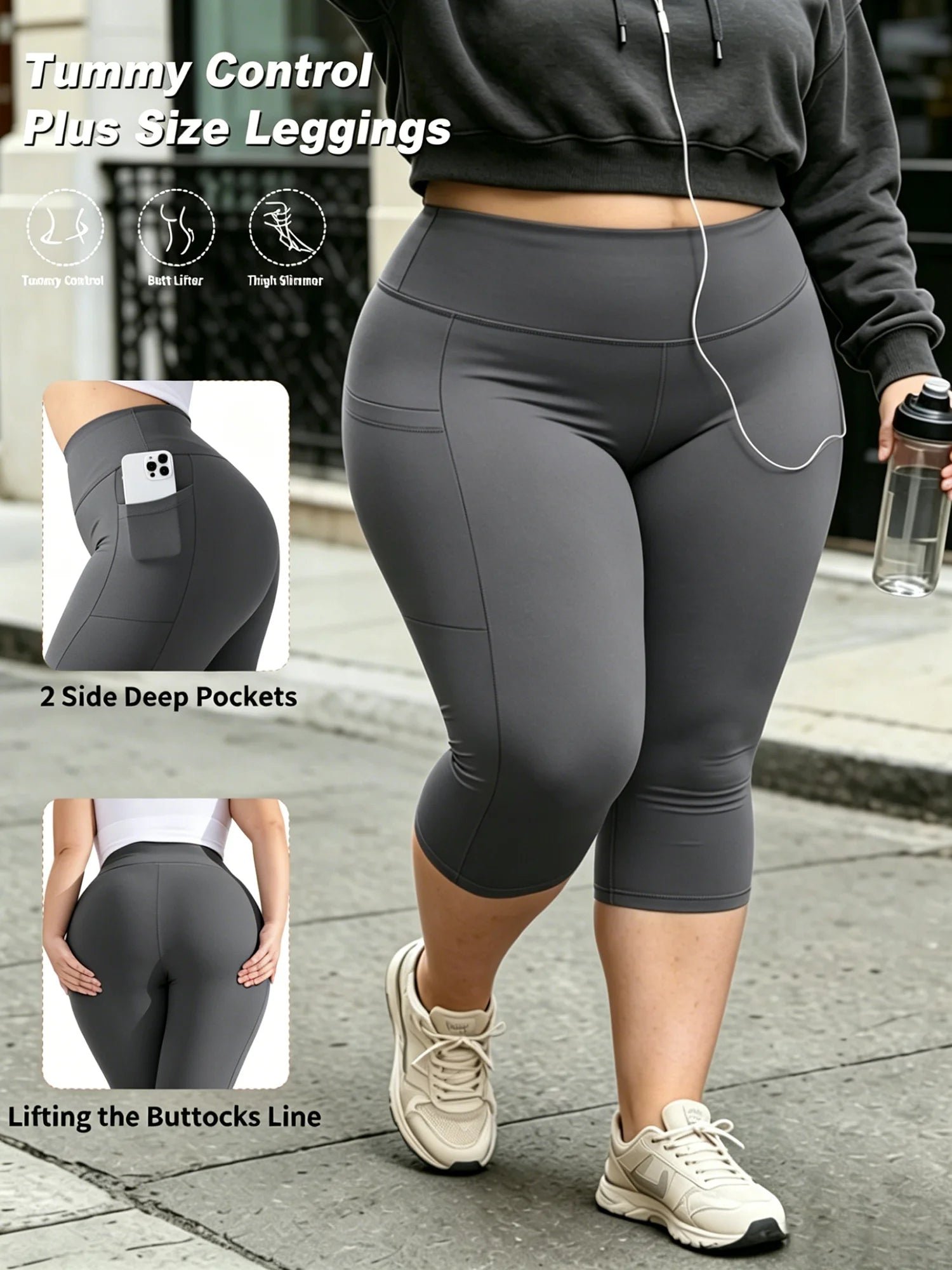 Women's Side Pocket Capri Leggings For Workout Outfits