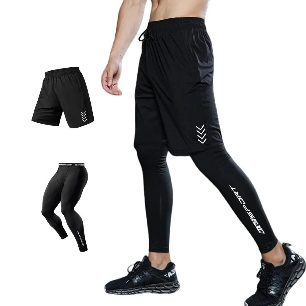 Men's Fitted Training Leggings for Gym and Running