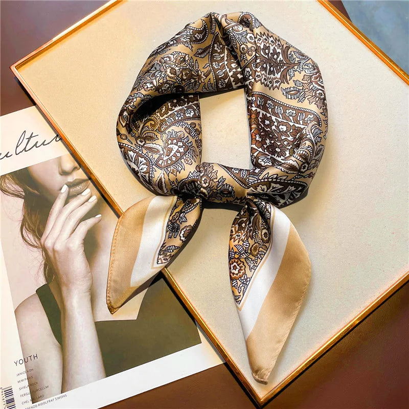 Patterned Square Scarf with Paisley and Houndstooth Style Options