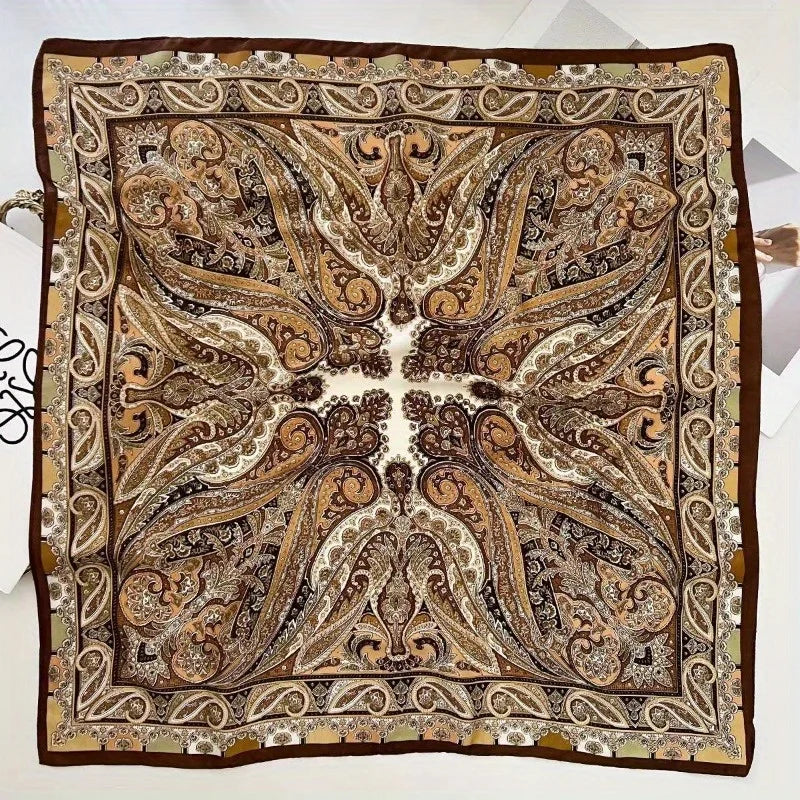 Patterned Square Scarf with Paisley and Houndstooth Style Options