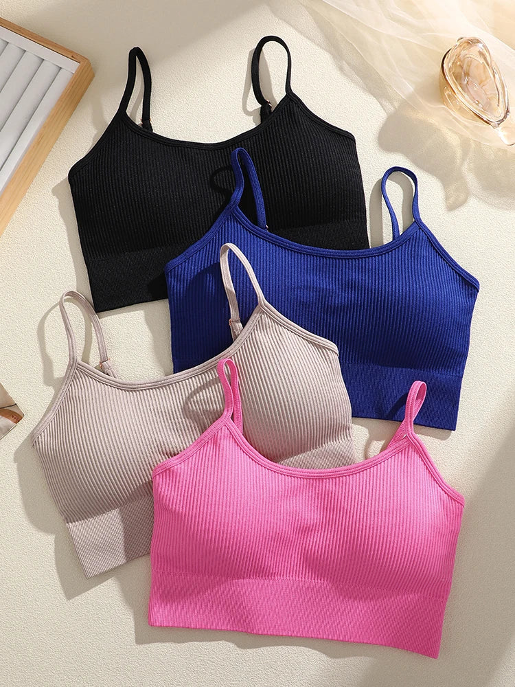 Women's Thin Strap Cropped Sports Sports Bra For Workout Outfits