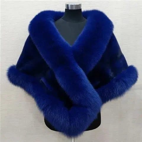 Plush Crossover Wrap Cape for Layering over Outfits
