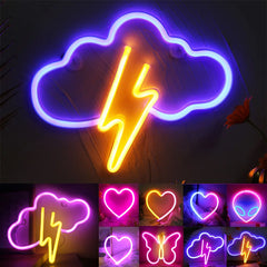 Heart Valentines Day LED Neon Signs Lightning Gaming Room Decoration Hanging Night Lamp Bedroom Alien Neon Lights Wall Art Decor