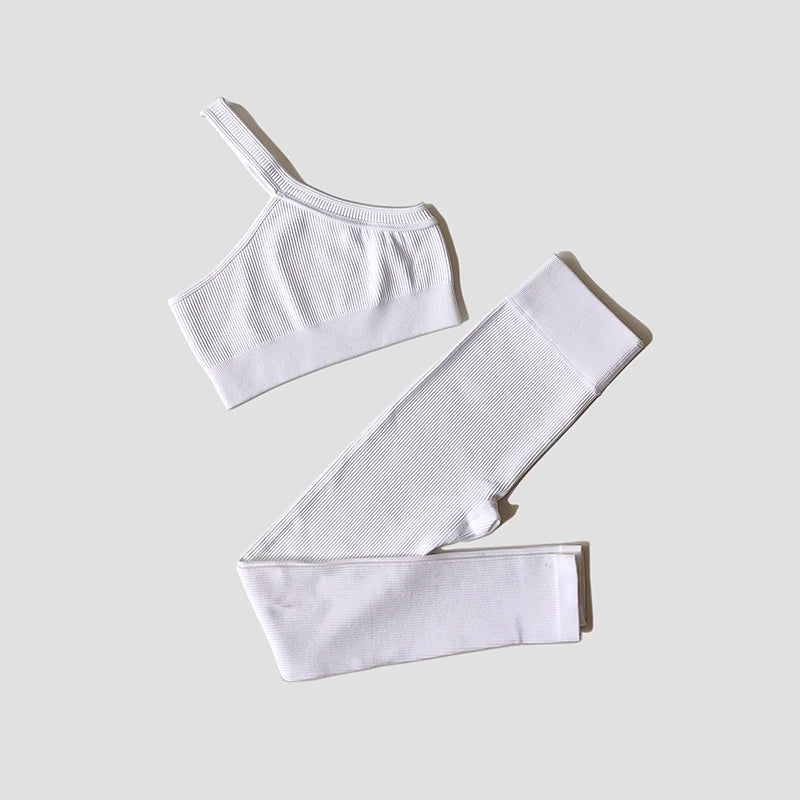 Women's Variable Sleeve Top Bra And Leggings Yoga Set