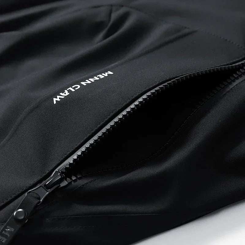 Hooded Long Sleeve Full Zip Outdoor Hiking Jacket with Pockets