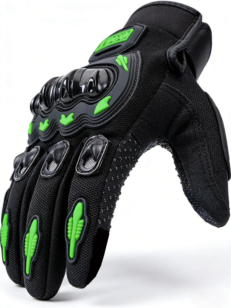 Full Finger Motorcycle Gloves with Adjustable Wrist Straps