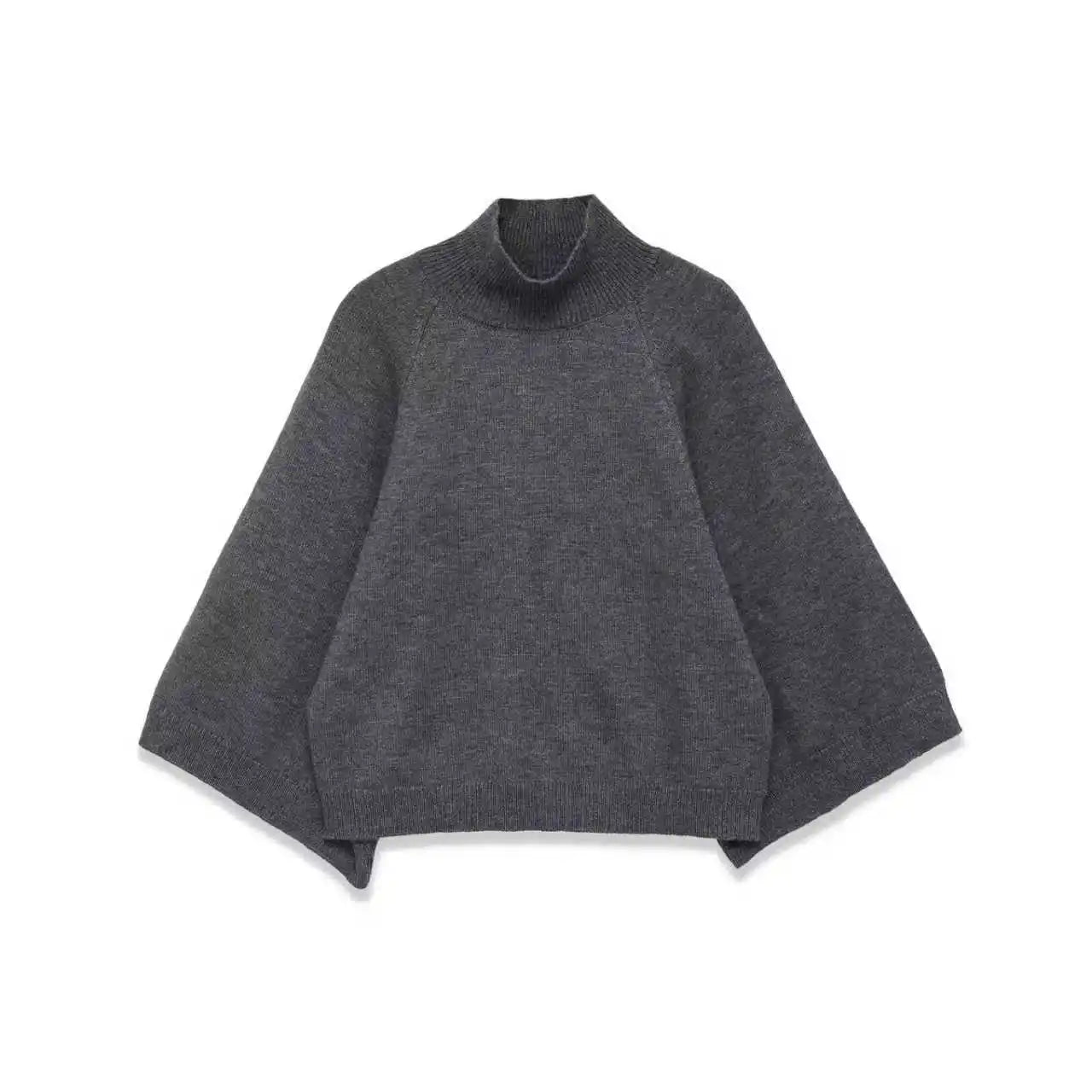 Women's Mock Neck Batwing Sleeve Sweater Casual Knit Layer