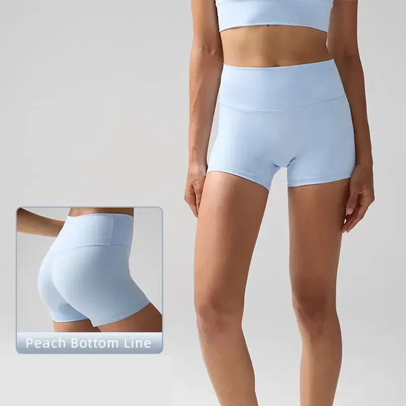 Women's High Waist Nylon Blend Shorts for Yoga and Fitness