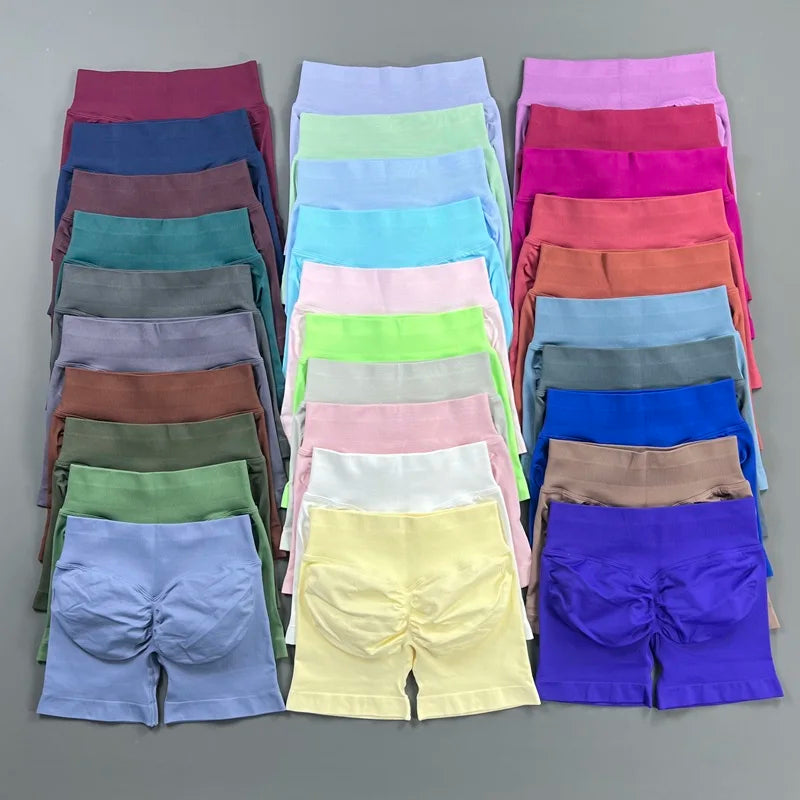 Women's High Waist Nylon Blend Scrunch Shorts for Gym Training